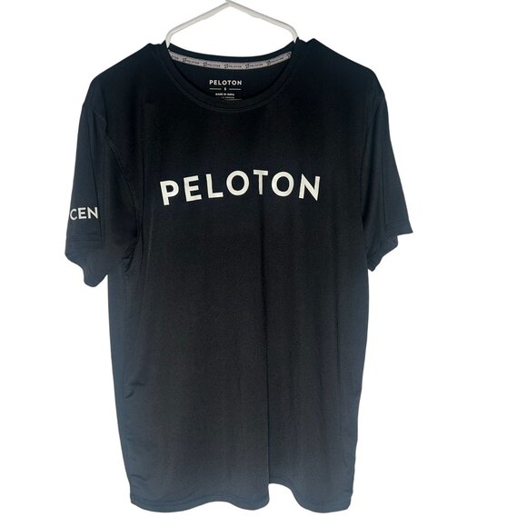 Peloton Reach 100 Classic Short Sleeve Tee Unisex Size Small Black & White - EUC - Picture 1 of 4